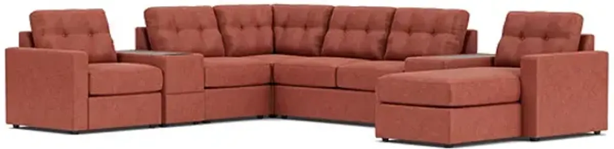 ModularOne Cantaloupe 7-Piece Sleeper Sectional with Right Arm Facing Chaise