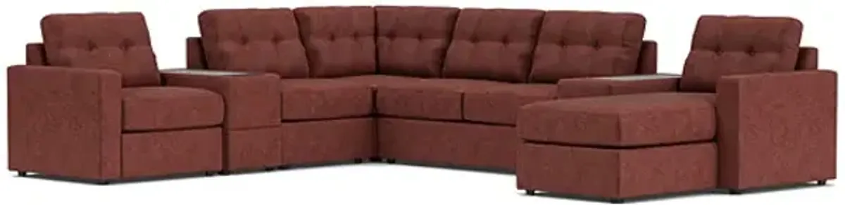 ModularOne Merlot 7-Piece Sleeper Sectional with Right Arm Facing Chaise