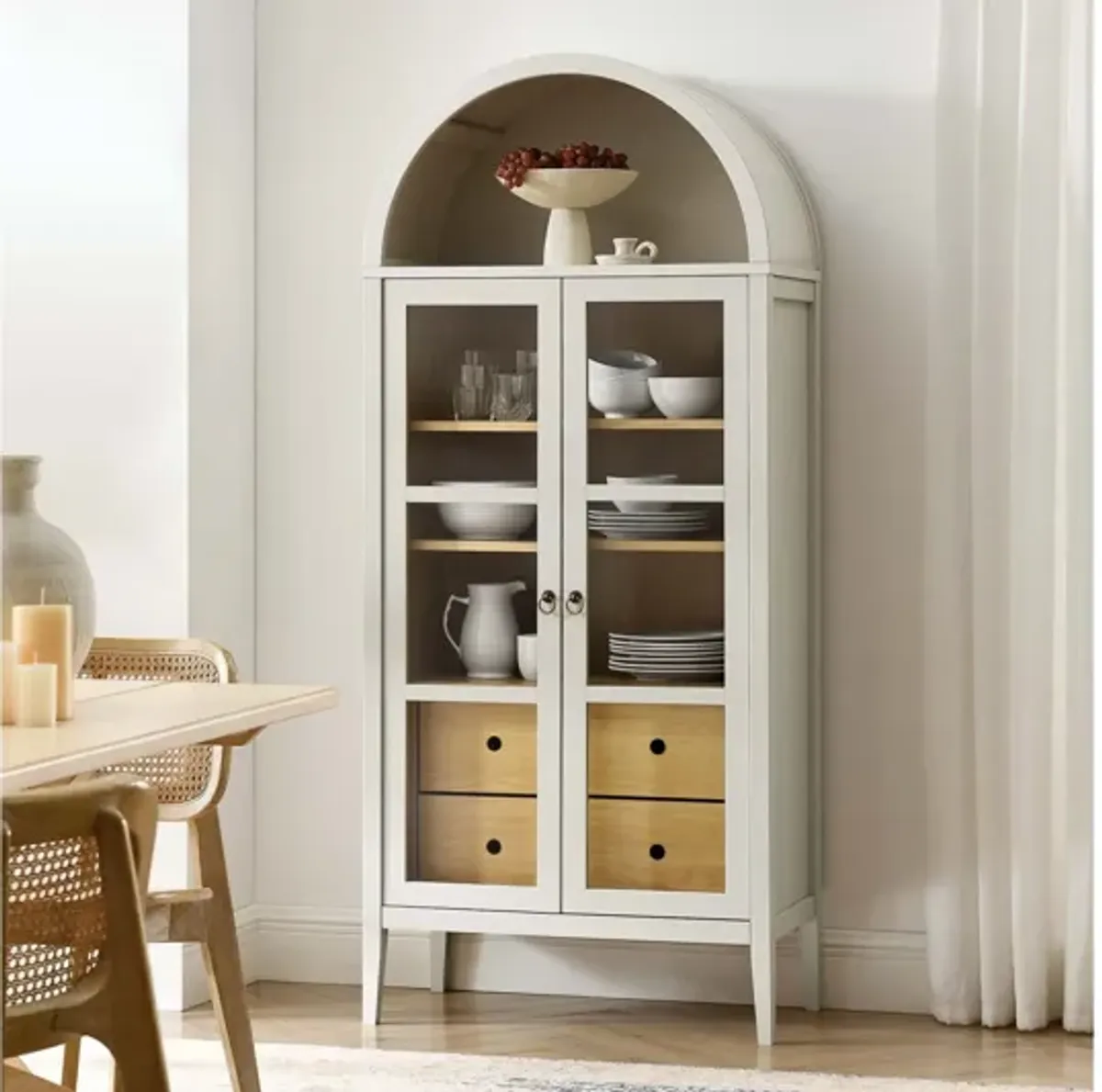 Nolan Tall Arched Storage Display Cabinet