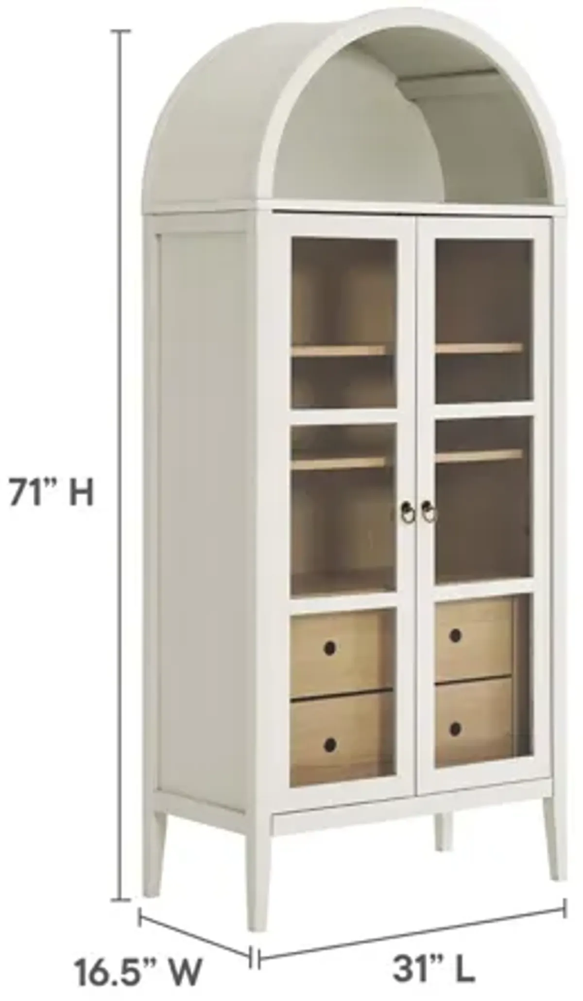 Nolan Tall Arched Storage Display Cabinet