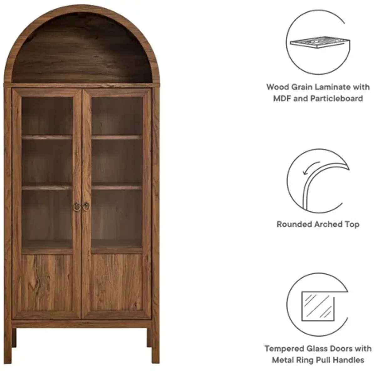 Tessa Tall Arched Storage Display Cabinet