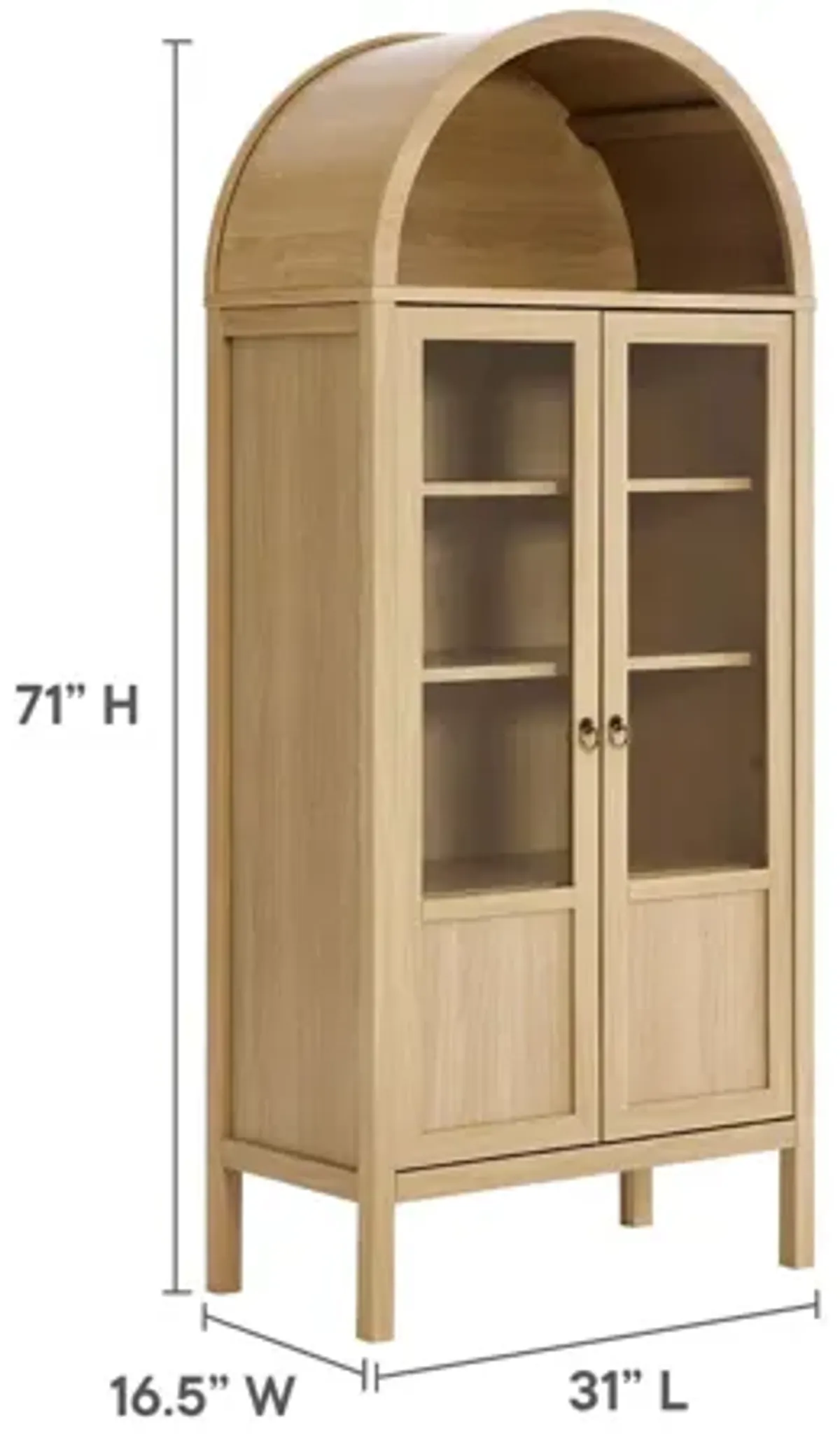 Tessa Tall Arched Storage Display Cabinet