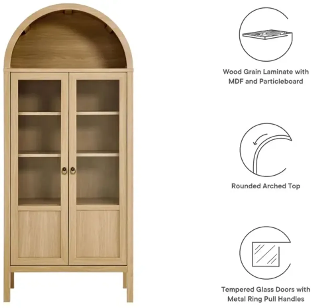 Tessa Tall Arched Storage Display Cabinet