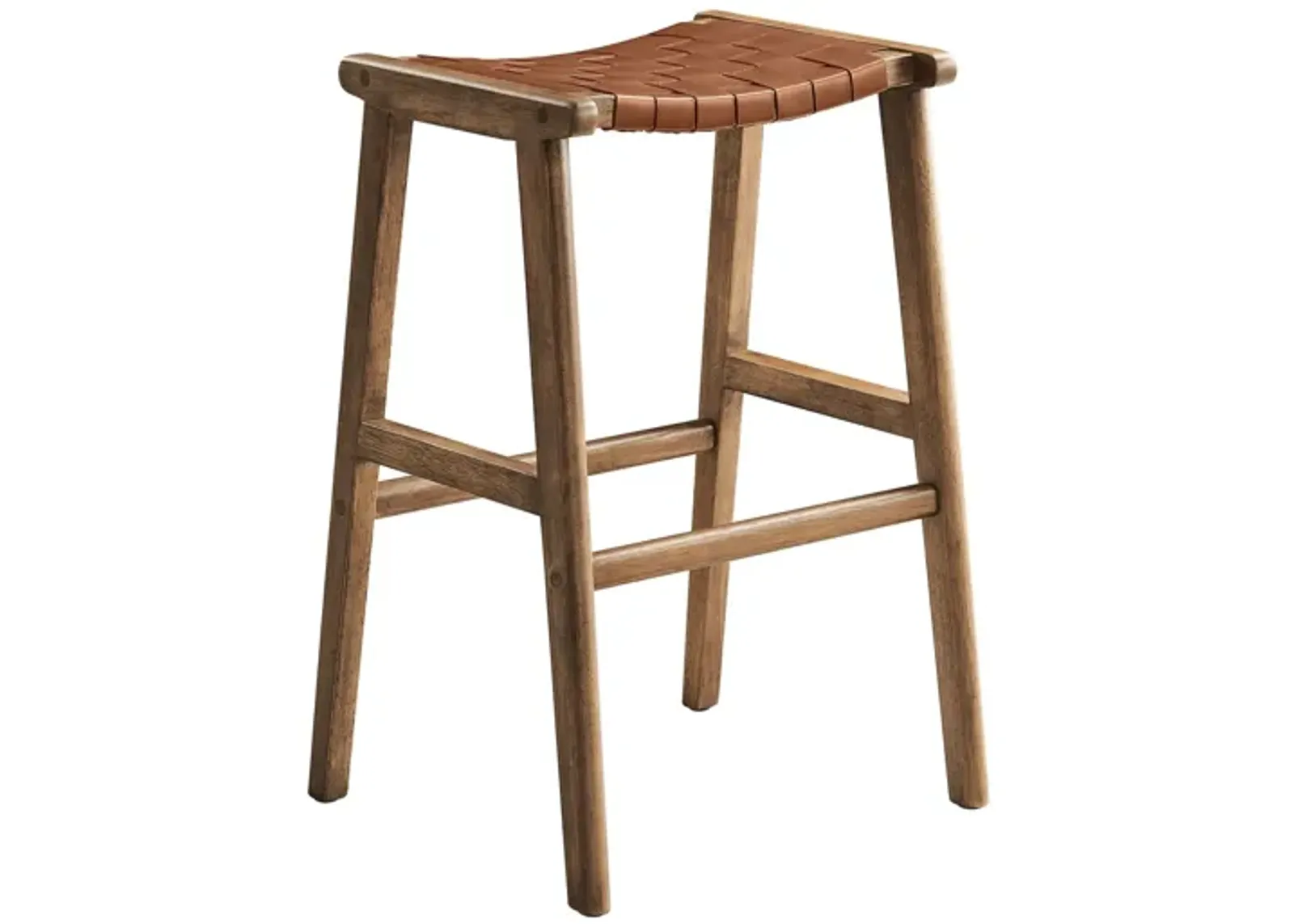 Saoirse Faux Leather Wood Bar Stool - Set of 2