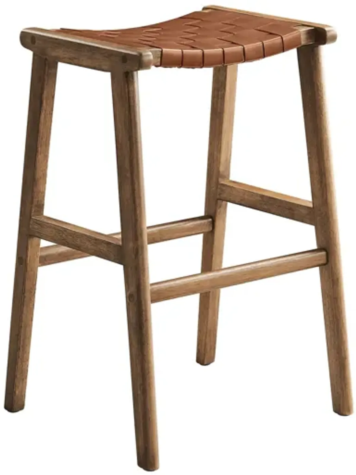 Saoirse Faux Leather Wood Bar Stool - Set of 2