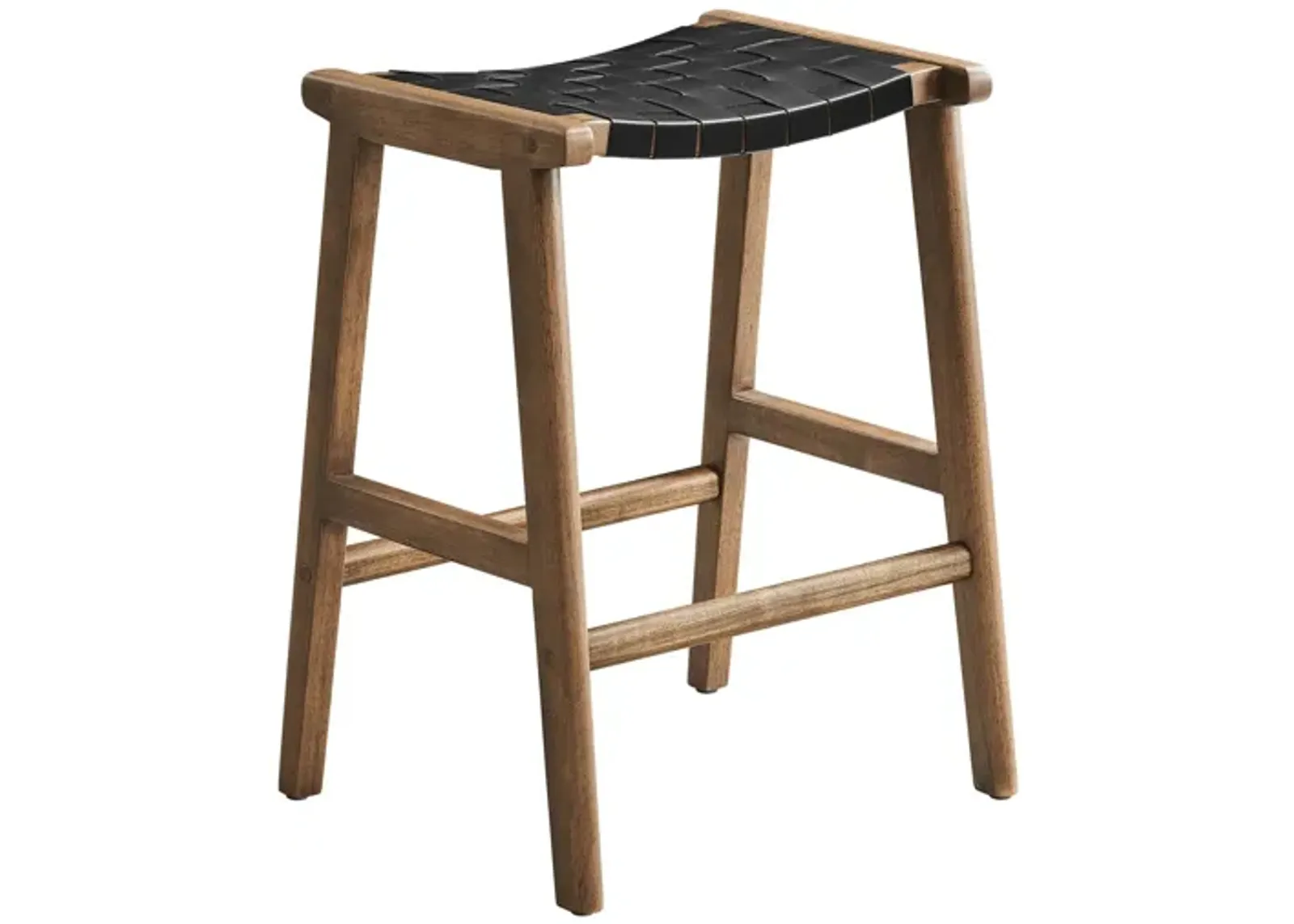 Saoirse Faux Leather Wood Counter Stool - Set of 2