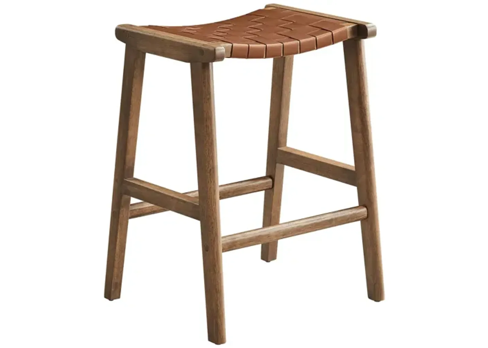 Saoirse Faux Leather Wood Counter Stool - Set of 2