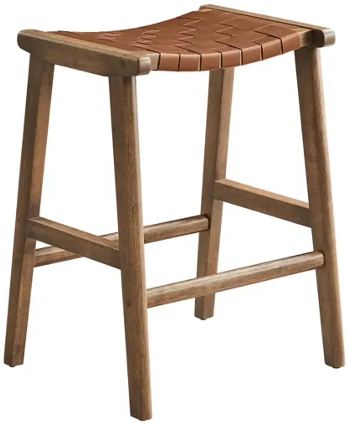 Saoirse Faux Leather Wood Counter Stool - Set of 2