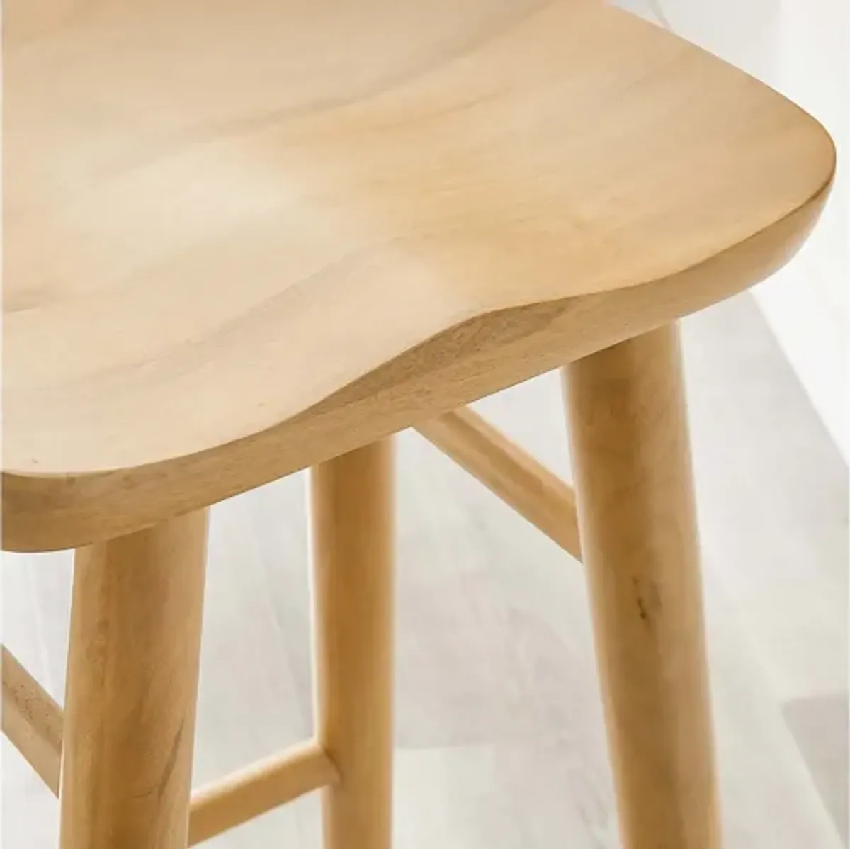 Saville Backless Wood Bar Stools - Set of 2