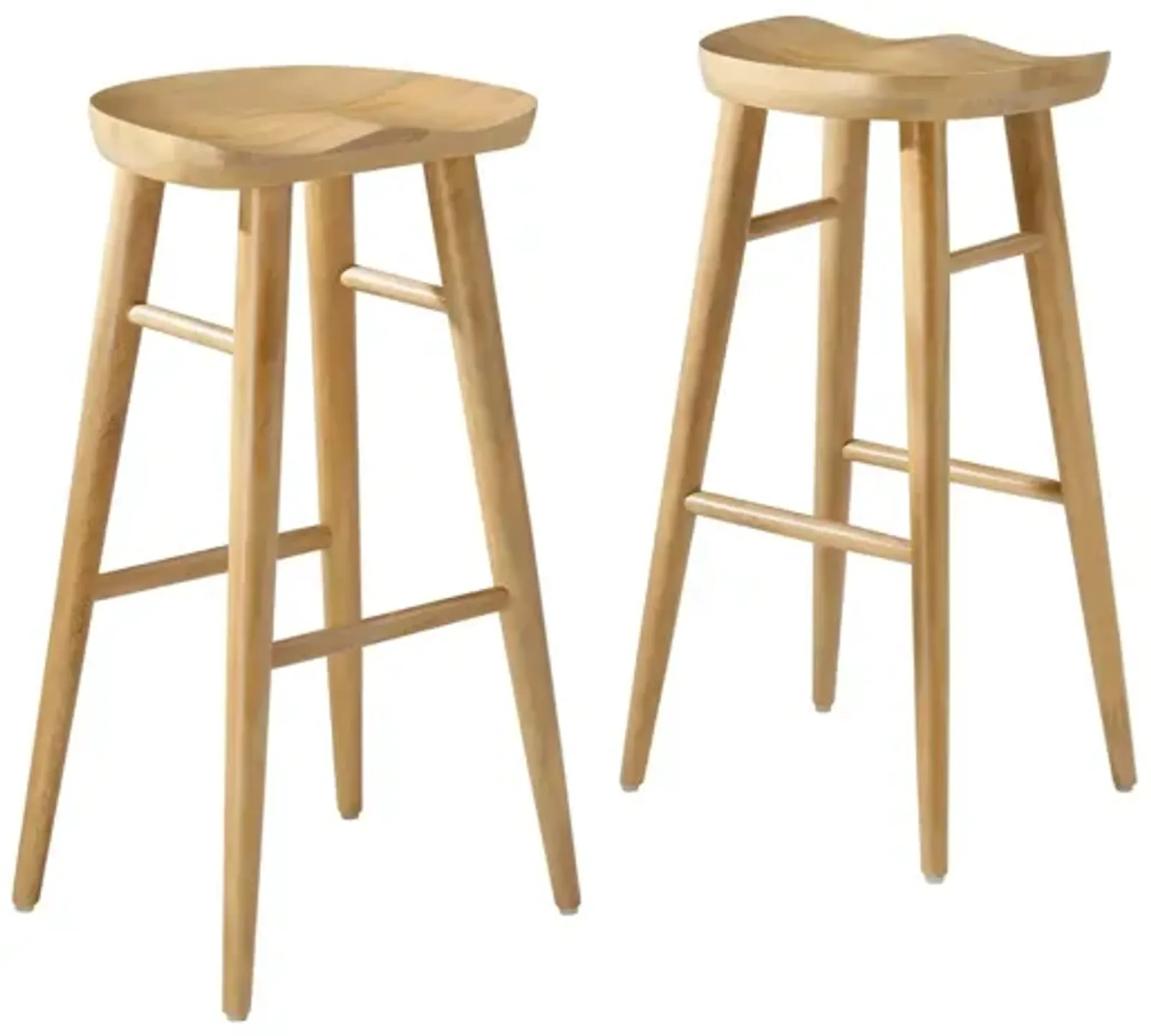 Saville Backless Wood Bar Stools - Set of 2