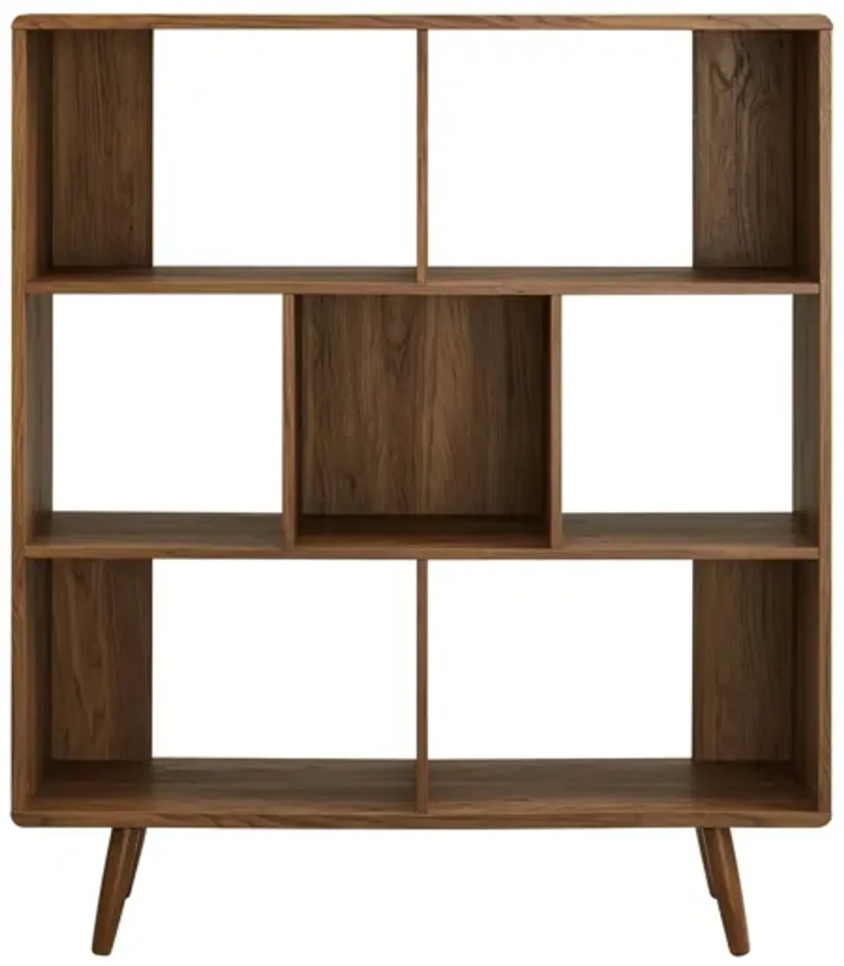 Transmit 7-Shelf Wood Grain Bookcase by Modway