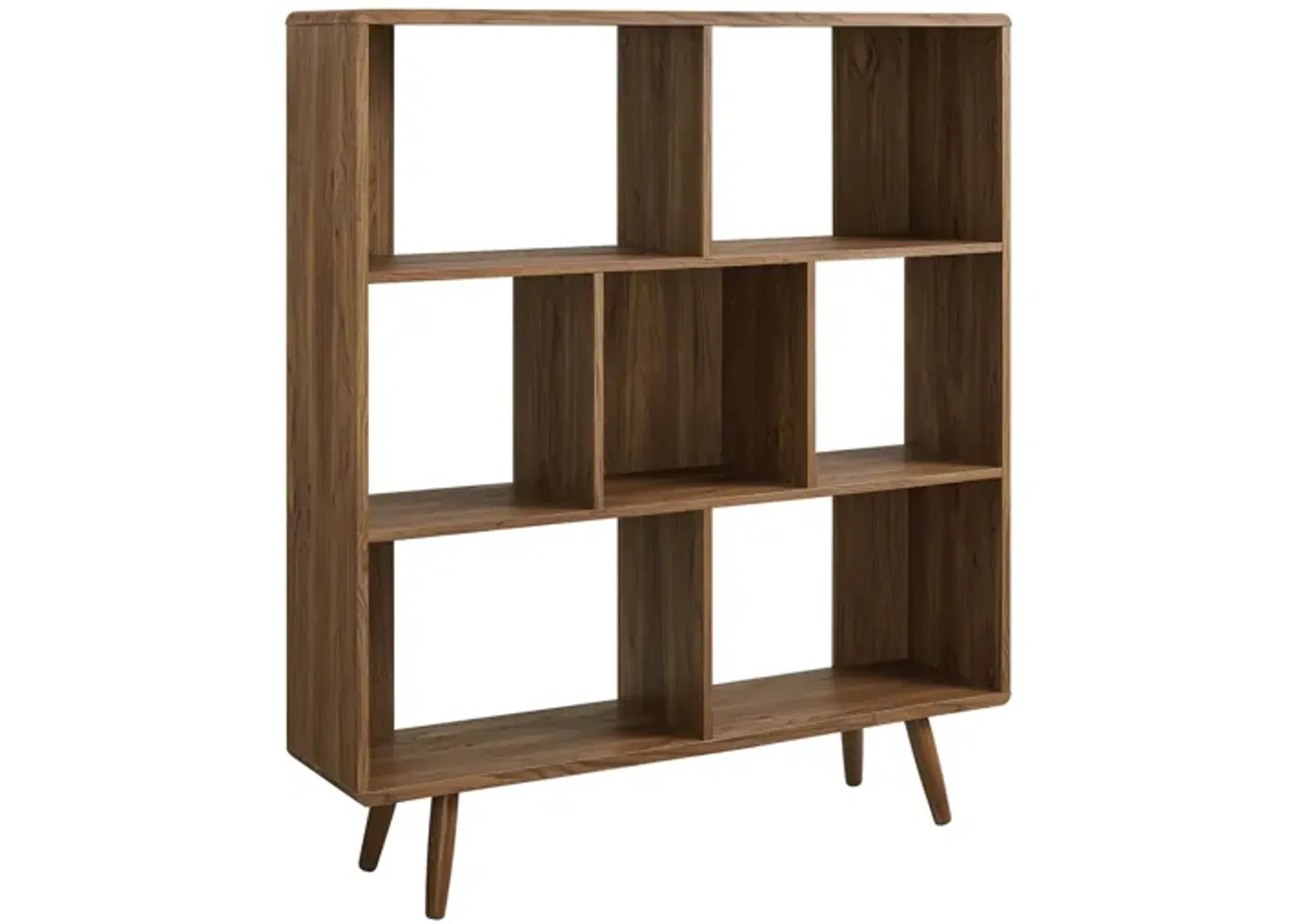 Transmit 7-Shelf Wood Grain Bookcase by Modway