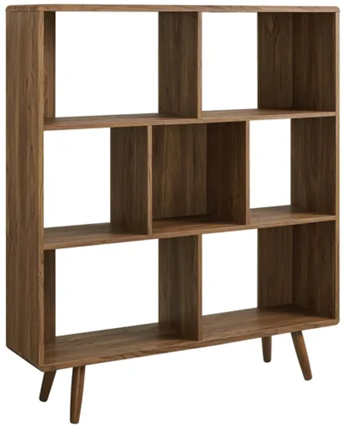 Transmit 7-Shelf Wood Grain Bookcase by Modway