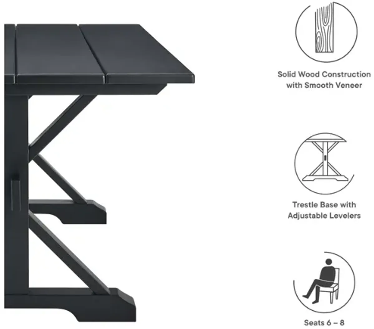 Windchime 71" Wood Dining Table by Modway