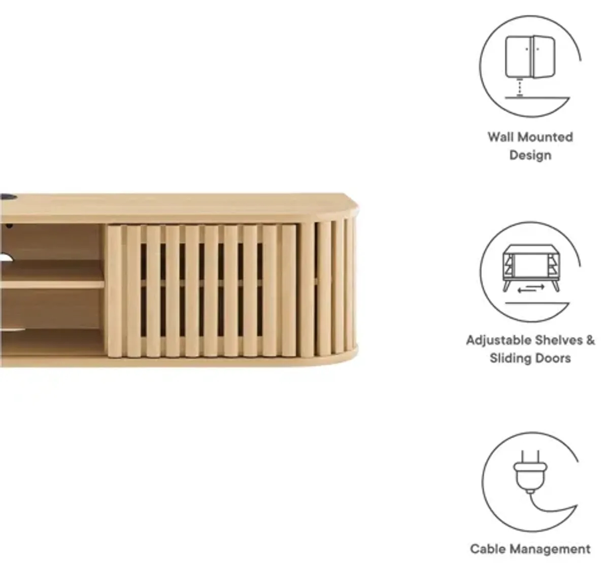 Fortitude 63" Wall-Mounted TV Stand by Modway