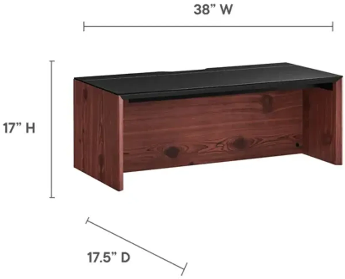 Kinetic 38" Wall-Mount Office Desk With Cabinet and Shelf by Modway