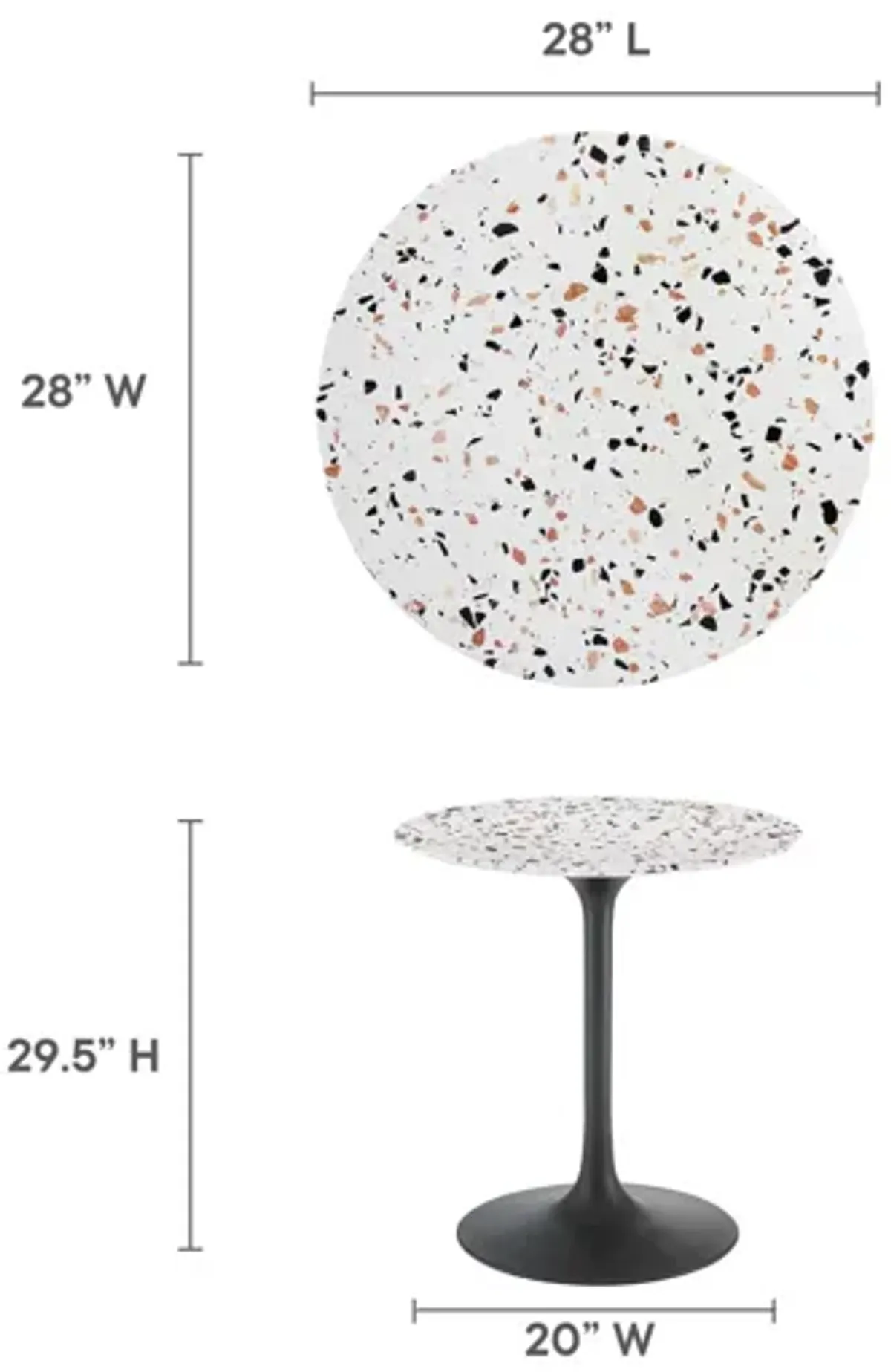 Lippa 28" Round Terrazzo Dining Table by Modway