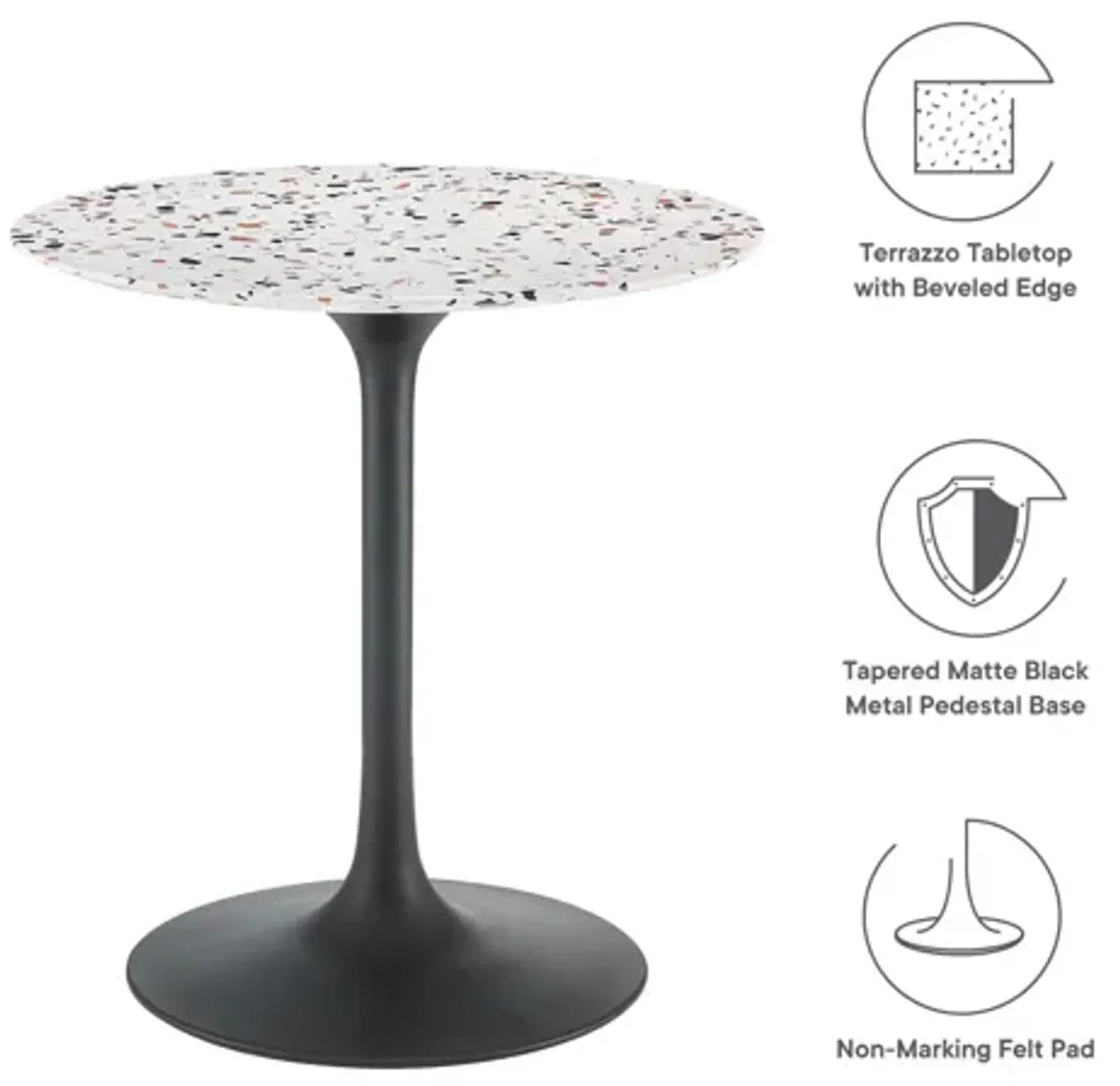 Lippa 28" Round Terrazzo Dining Table by Modway