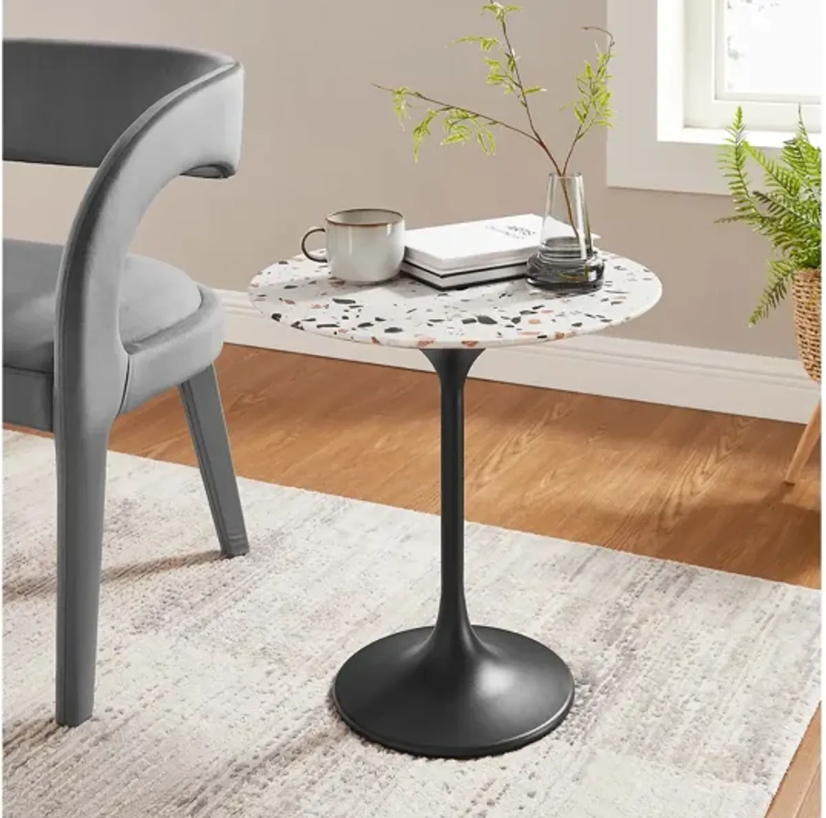 Lippa 20" Round Terrazzo Side Table by Modway