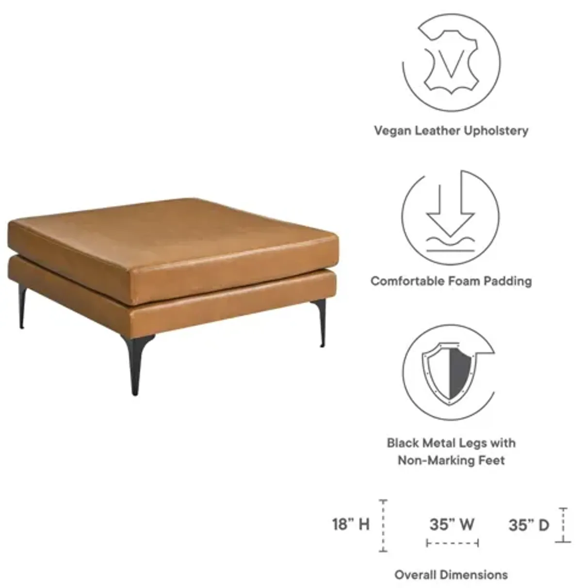 Evermore Vegan Leather Ottoman by Modway