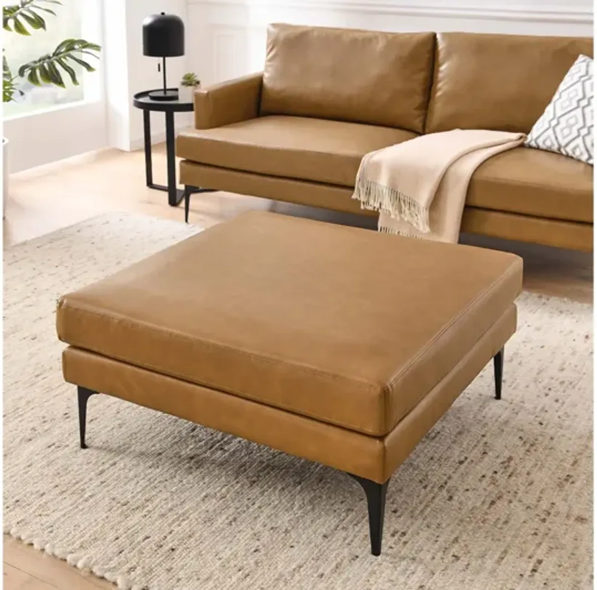 Evermore Vegan Leather Ottoman by Modway