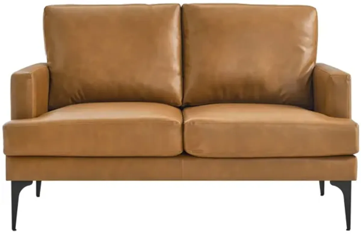 Evermore Vegan Leather Loveseat by Modway