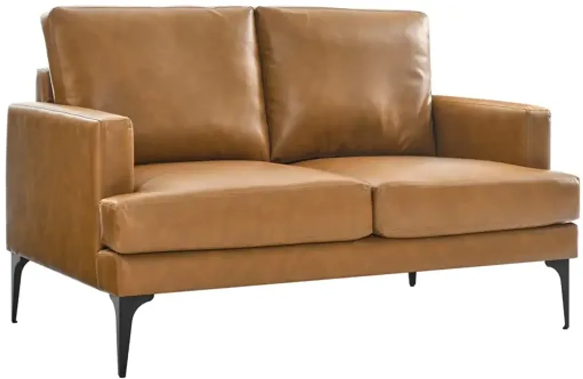 Evermore Vegan Leather Loveseat by Modway