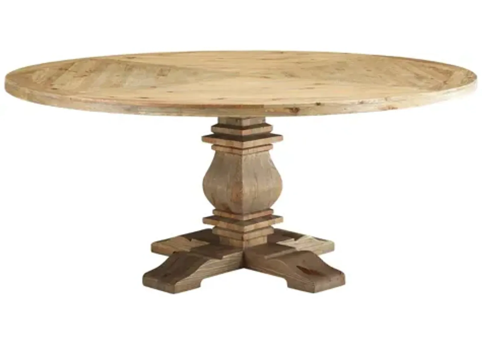 Column 71" Round Pine Wood Dining Table by Modway