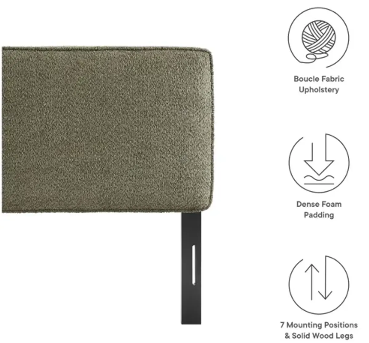 Lindee Boucle Fabric King Headboard