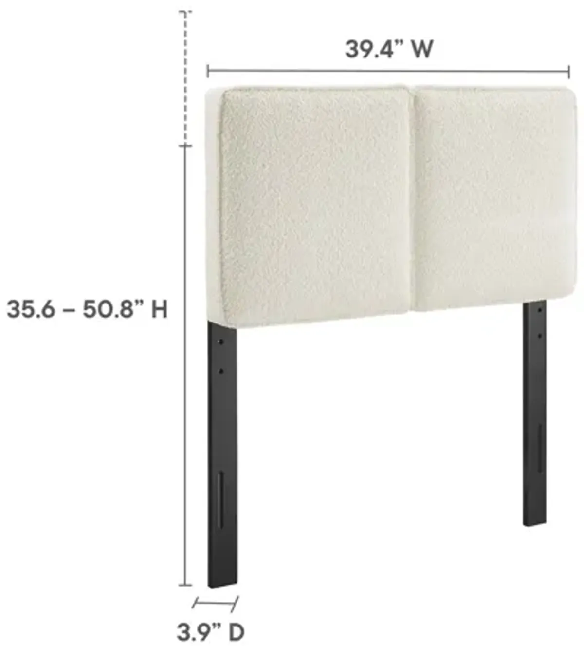 Lindee Boucle Fabric Twin Headboard