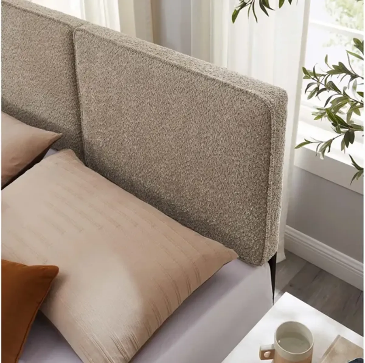 Lindee Boucle Fabric Full Headboard