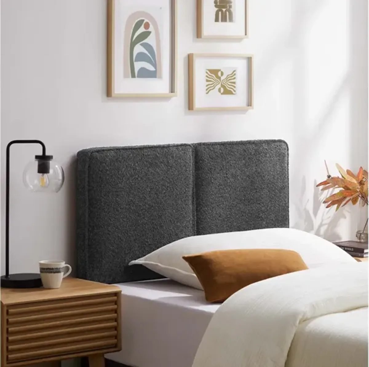 Lindee Boucle Fabric Twin Headboard