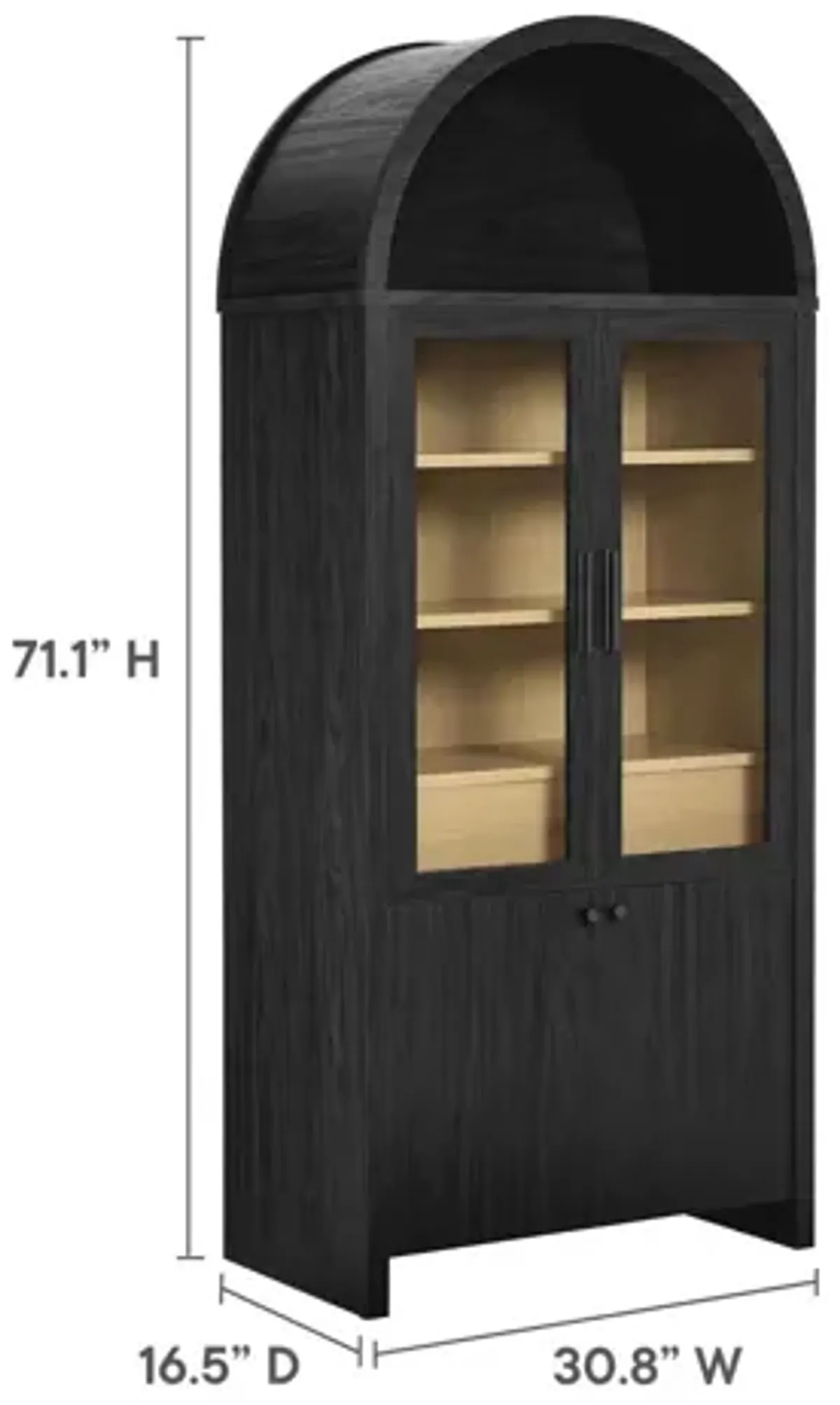 Evie Arched Tall Display Cabinet