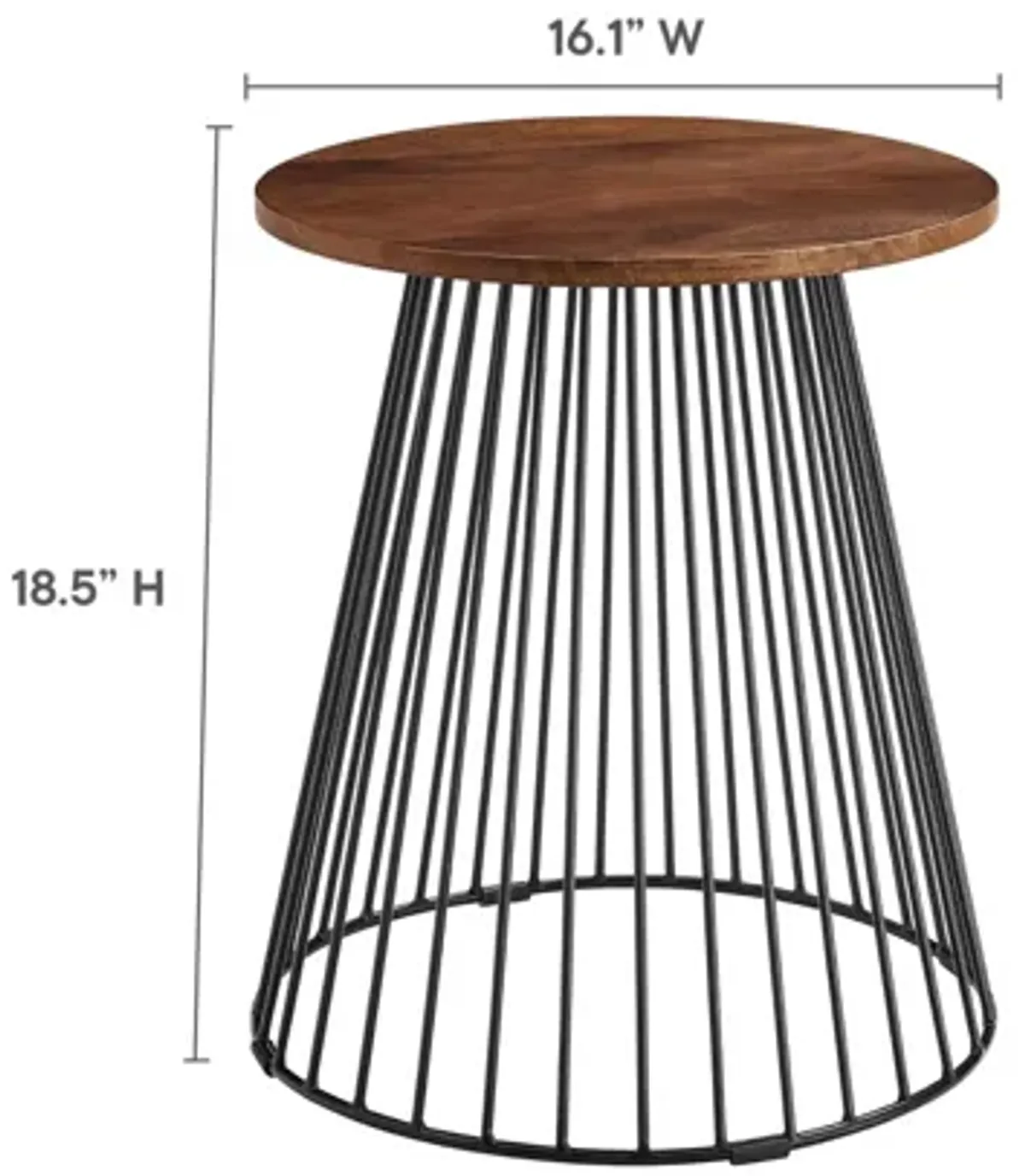 Valeo Round Wood and Metal Side Table