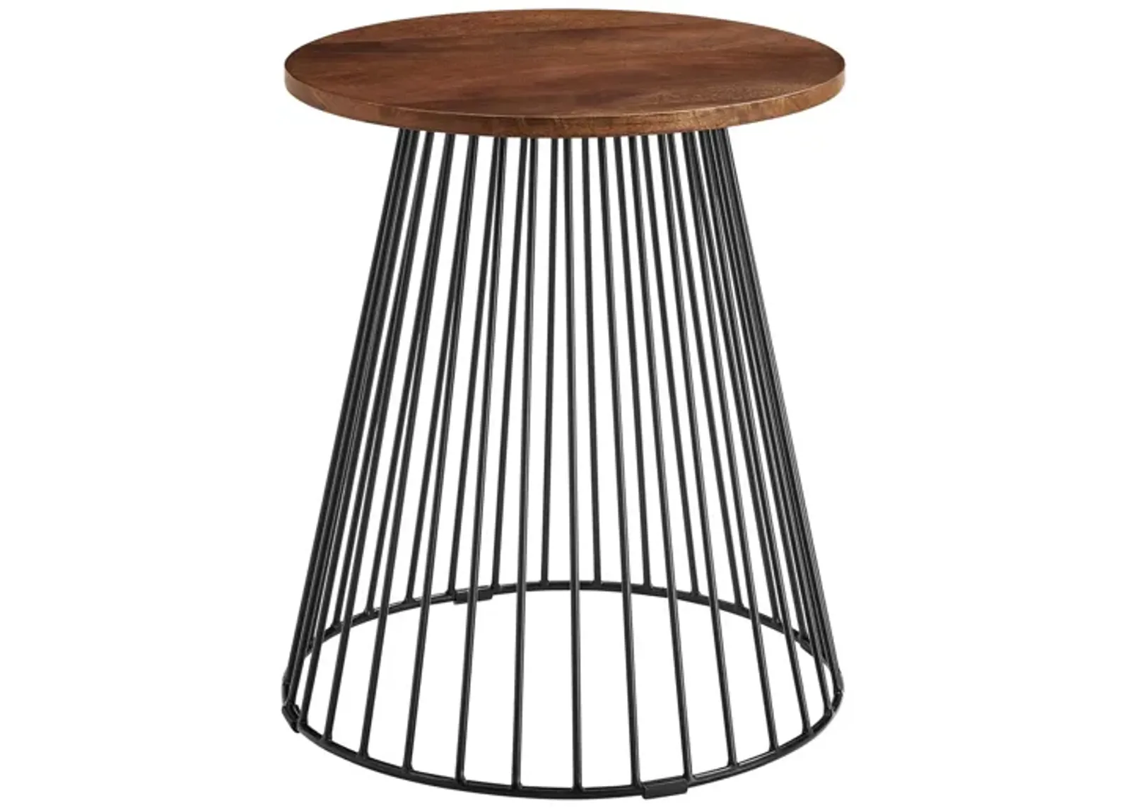 Valeo Round Wood and Metal Side Table