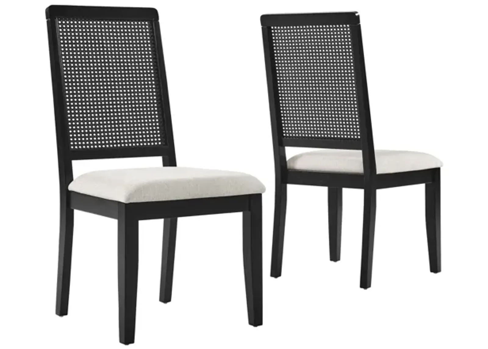 Arlo Faux Rattan and Wood Dining Side Chairs Set of 2