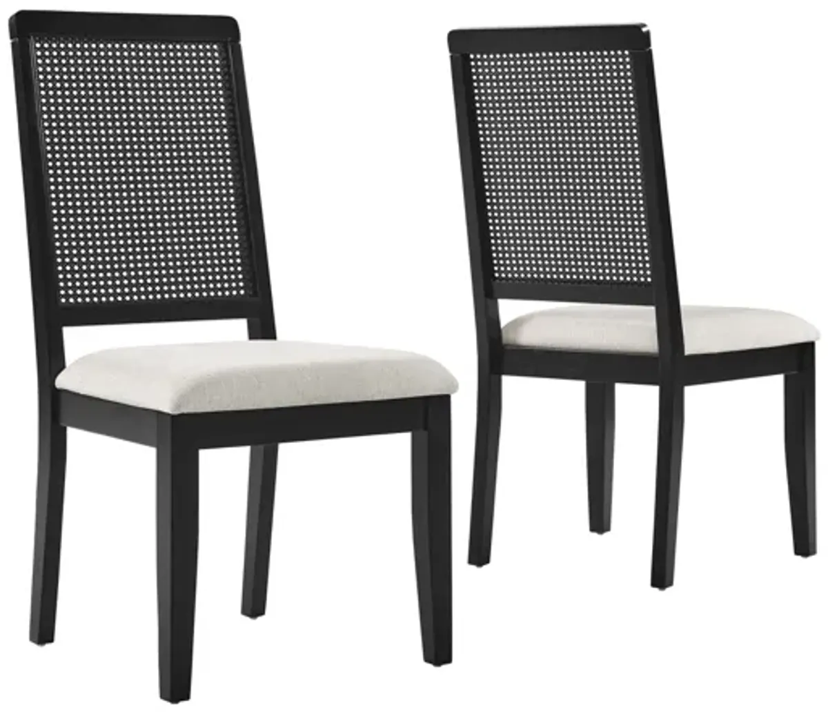 Arlo Faux Rattan and Wood Dining Side Chairs Set of 2