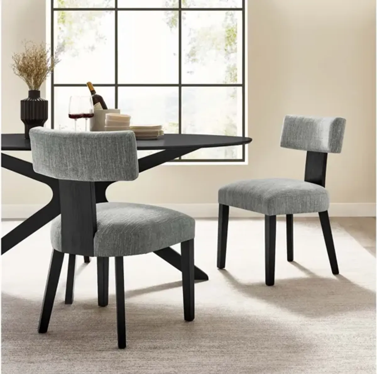 Nalani Fabric Upholstered Dining Chairs Set of 2