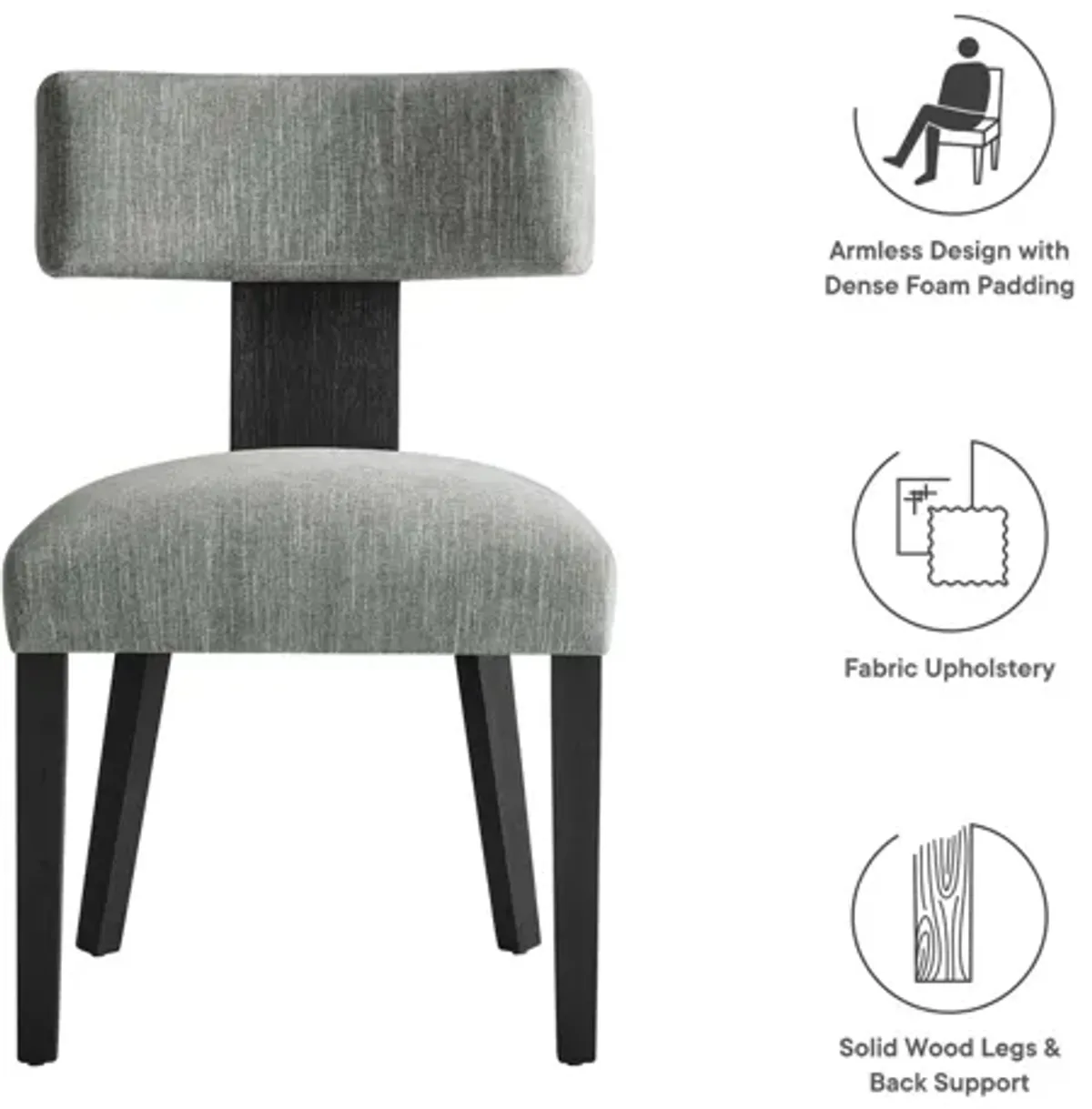 Nalani Fabric Upholstered Dining Chairs Set of 2