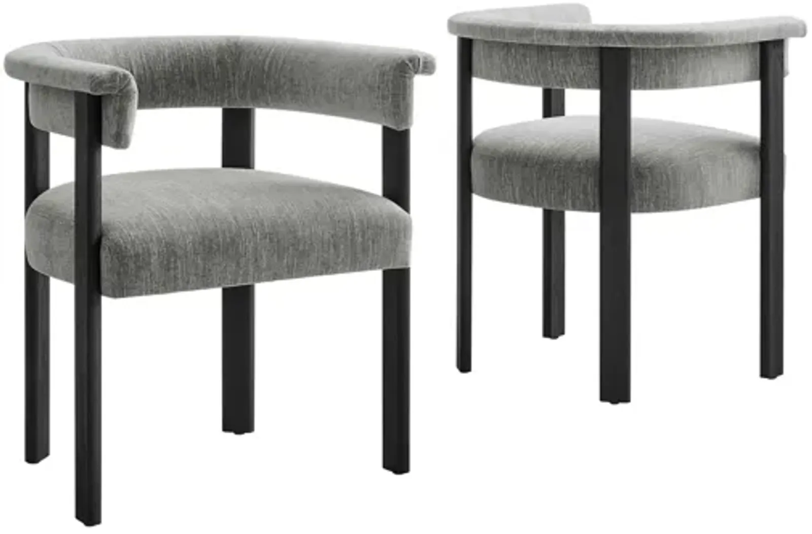 Imogen  Fabric Upholstered Barrel Dining Chairs Set of 2