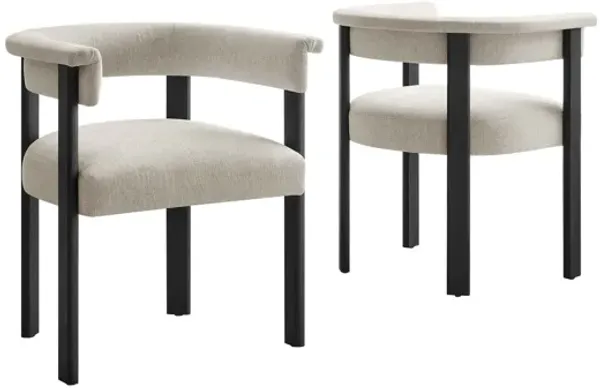 Imogen  Fabric Upholstered Barrel Dining Chairs Set of 2