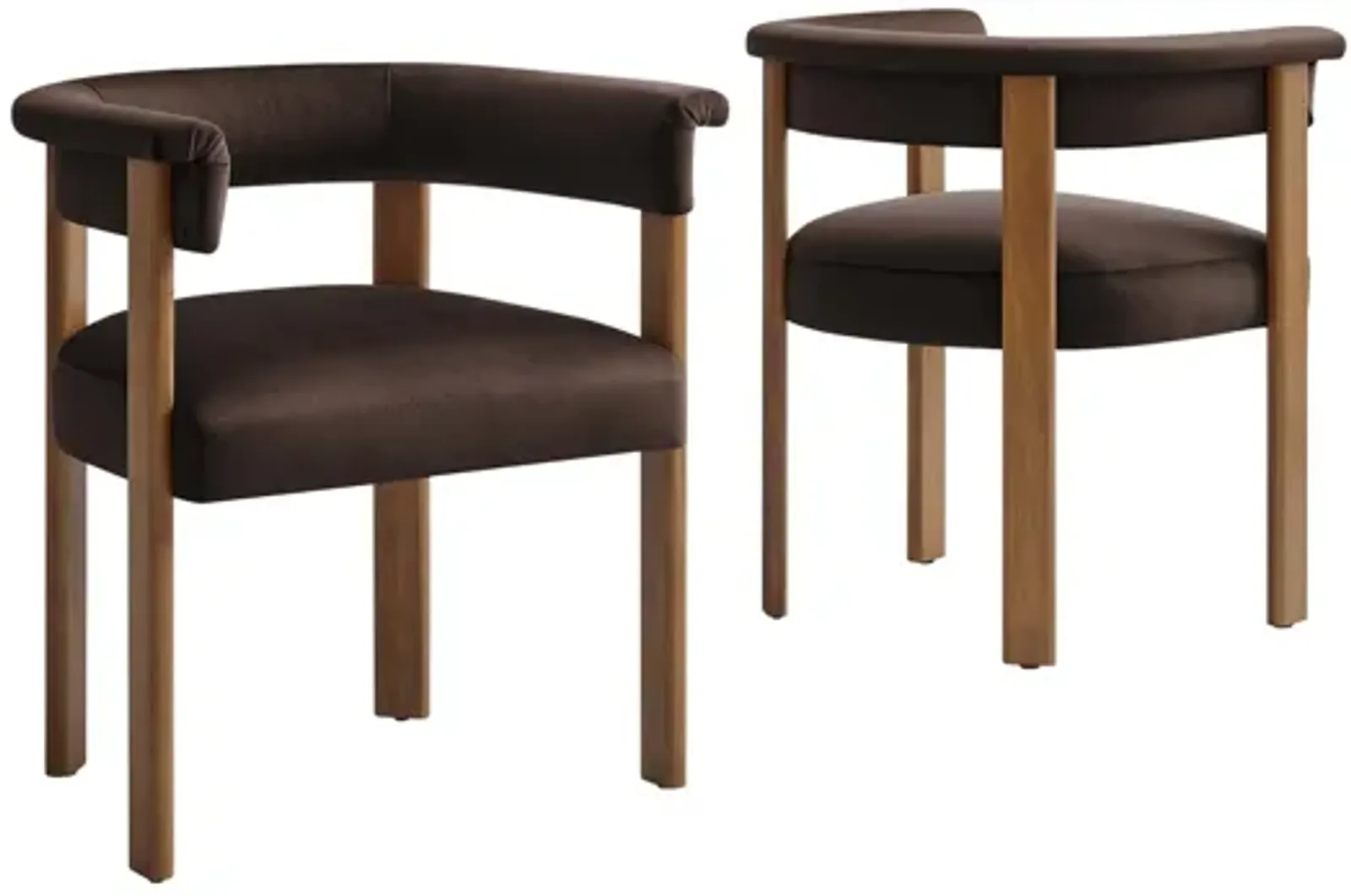 Imogen Performance Velvet Barrel Dining Chairs Set of 2