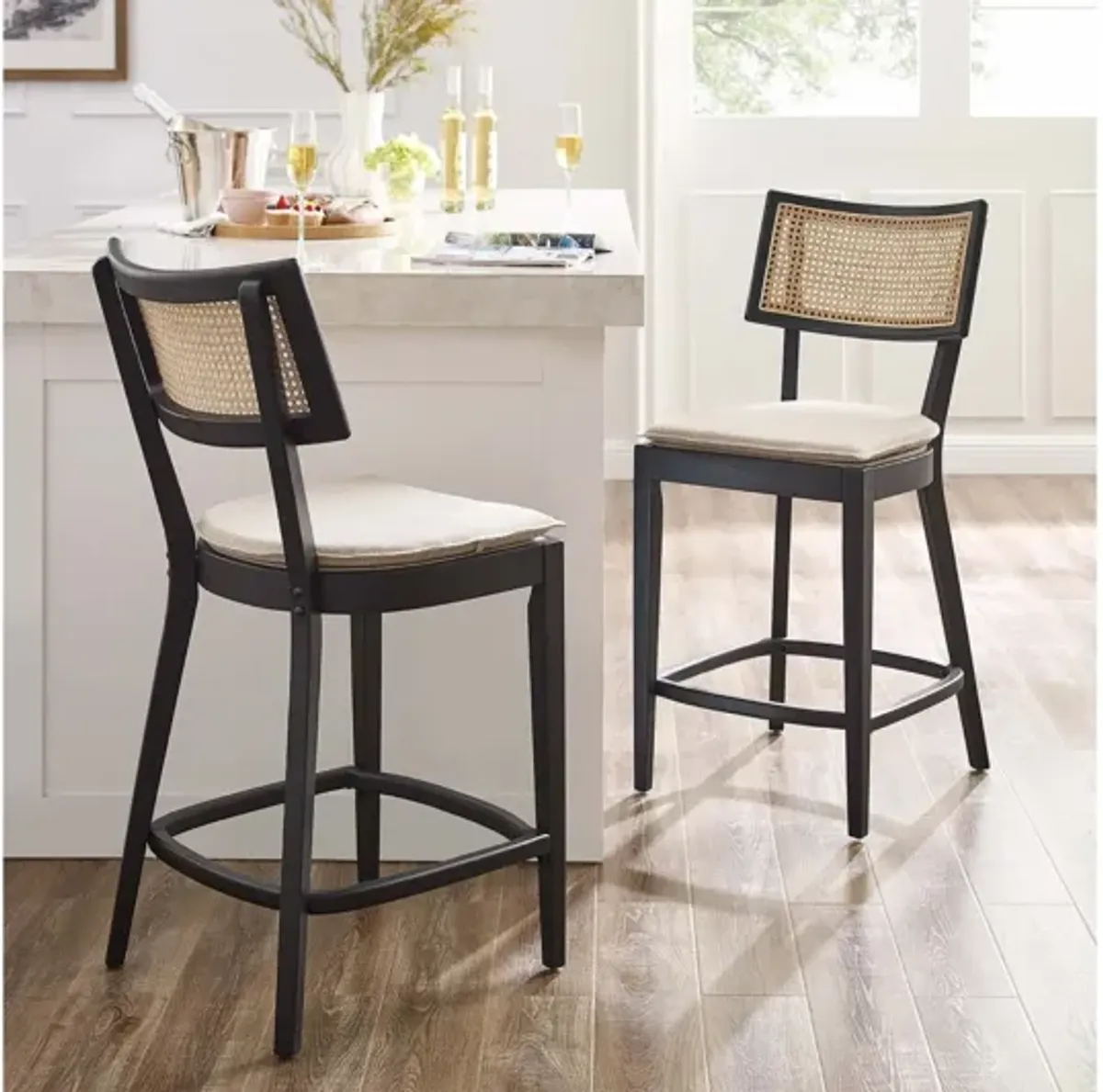 Caledonia Wood Counter Stools Set of 2