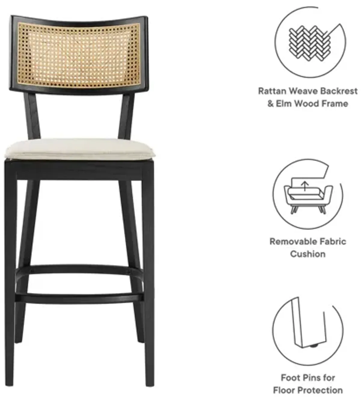 Caledonia Wood Bar Stools Set of 2