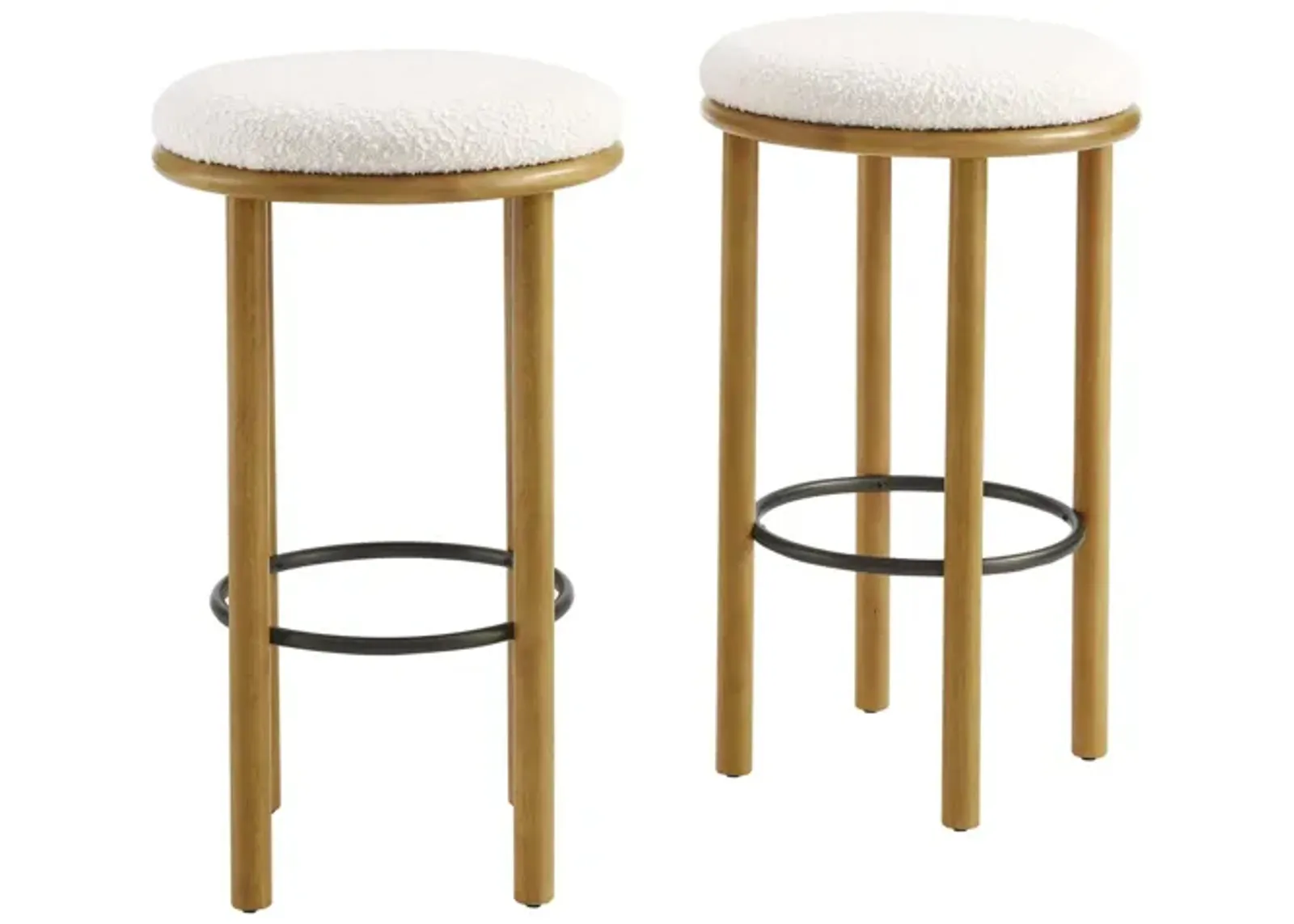 Fable Boucle Fabric Bar Stools Set of 2