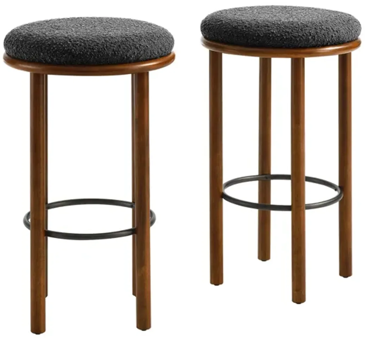 Fable Boucle Fabric Bar Stools Set of 2