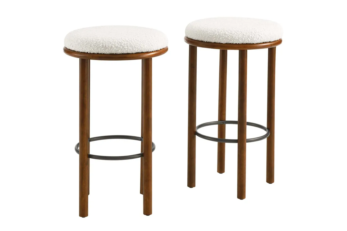 Fable Boucle Fabric Bar Stools Set of 2