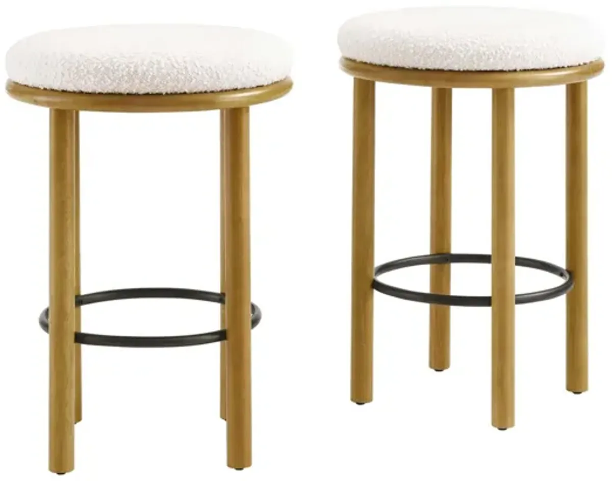 Fable Boucle Fabric Counter Stools Set of 2