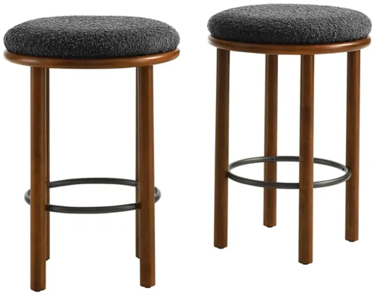 Fable Boucle Fabric Counter Stools Set of 2