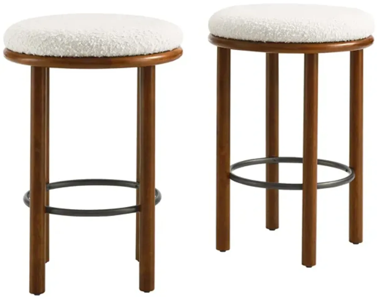 Fable Boucle Fabric Counter Stools Set of 2